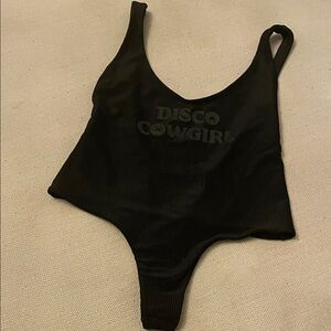 Black Disco Cowgirl Bodysuit